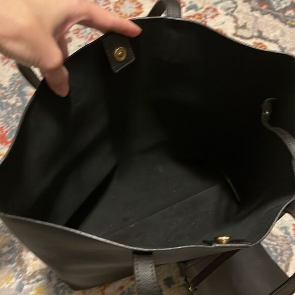 SAINT LAURENT North/South Leather Shopping Bag Tote w/ pouch - Picture 14 of 16